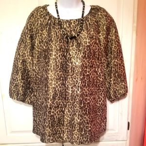 Talbots leopard print blouse sz S
